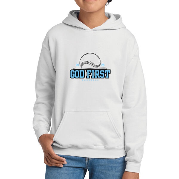 God First Bat - Youth Heavy Blend Hooded Sweatshirt Thumbnail